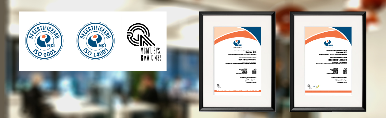 BUMAX B.V. behaalt ISO 9001 én ISO 14001