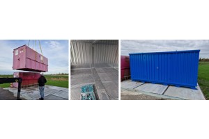 Stalen milieucontainer in delen geleverd en gemonteerd in Groningen