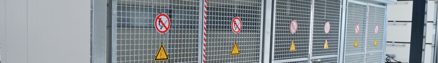 Brandwerende gasflessenopslag met gaasdeuren