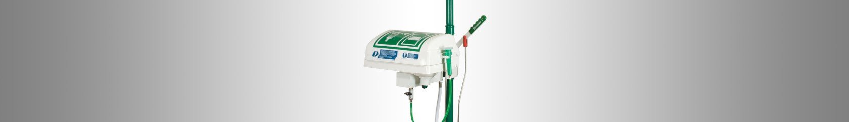 Zelfdrainende nood-oogdouche combinaties Zelfdrainende nood-oogdouche combinaties