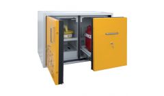 Brandwerende onderbouwkast met een schuiflade en een vleugeldeur, type AUS 90/1100-500 FT