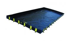 Justrite Rigid Lock QuickBerm PLUS - inrijdbare opvouwbare flexibele lekbak voor zware voertuigen