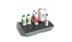 Kunststof lekbak laboratorium 20 liter zilvergrijs