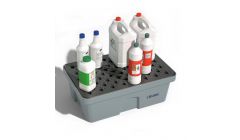 Kunststof lekbak laboratorium 40 liter zilvergrijs