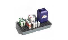 Kunststof lekbak laboratorium 90 liter zilvergrijs