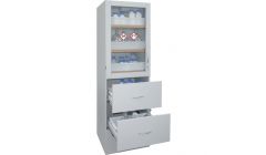 Zuren en logenkast SLS 600 met 6 niveaus en optioneel plexiglas deuren