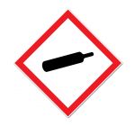 Kunststof waarschuwingsbordje, pictogram "Gassen onder druk", 200 x 200 mm