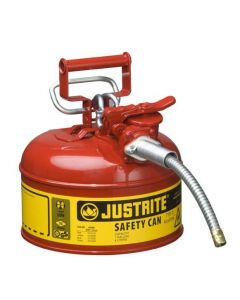 Justrite stalen veiligheidskan 4,0 liter, Type II - AccuFlow, Safe Squeeze opener