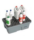 Kunststof lekbak laboratorium 40 liter zilvergrijs