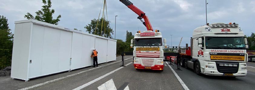 Palletcontainer wegenbouw Antwerpen, Belgie