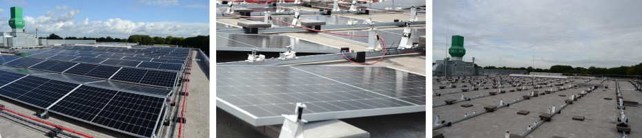 Bumax bedrijfspand, compleet dak met zonnepanelen